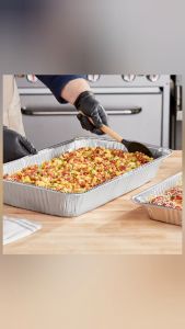 HD Enterprise RE525A 20.5x12.5x3 Inches Aluminum Tray With Plastic Lid Big Catering Tray Food Trays 9700ml