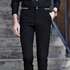 Nam Slim Fit Co Giãn Phù Hợp Với Quần Đen Không Sắt Quần Công Sở Phong Cách Hàn Quốc Form Đầm Suông Quần Cho Mùa Xuân Và Mùa Thu
