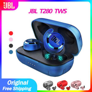 🔥Spot goods+FREE Shipping🔥100% original JBL T280 TWS Wireless Bluetooth Earphone Sports Earbuds Deep Bass Headphones Waterproof Headset with Charging Case