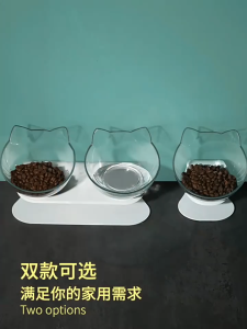 [🐾RedPanda]ชามสัตว์เลี้ยง สองชาม ชามอาหารหมา ชามอาหารแมว ปกป้องกระดูกสันหลังส่วนคอ 15° การออกแบบเอียง เกรดอาหาร