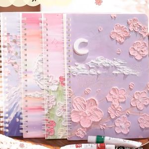 A5 Oil Painting Coil Notebook Spiral Landscape Aesthetic Classroom Student School Office Supplies