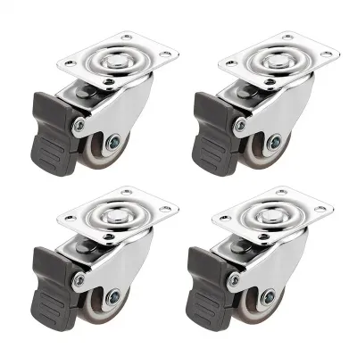 4PCS Furniture Caster 1/2 Soft Rubber Universal Wheel Swivel Caster Roller For Platform Trolley Accessory Furniture