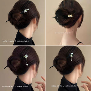 Elegant Wooden Hairpin Womens Stylish Simple Hanfu Daily Hair Accessories Vintage Aesthetic Hairpin Traditional Chinese Culture