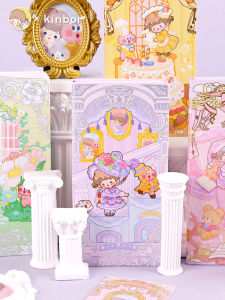 Adorable Princess Series Student Notebook Collaborative Grid Design Cute Stationery Hard Cover Notebook Line Binding