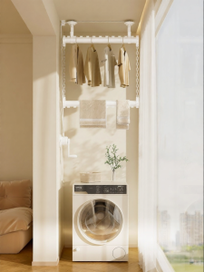 MINGZHI | Side Mount Hand-Crank Clothes Drying Rack Indoor Balcony Use