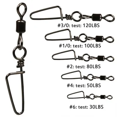 Sougayilang 50PCS Stainless Steel Fishing Connector Pin Bearing Rolling Swivel Snap Pins Fishing Tackle Accessor