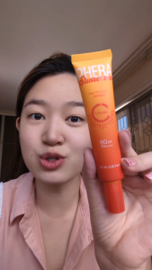 PHERA Herbal Sunscreen SPF 60 (40mL) by Mixtrue Beauty 2-in-1 Vitamin C Primer Sunscreen - Mattifying Primer - Vitamin C - SPF 60 PA++++ - FDA Approved - Beach Scene