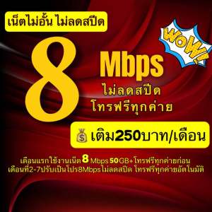 ซิมเทพเบอร์สวย True 15Mbps +โทรฟรีทุกค่ายไม่จำกัด 200บาท/เดือน 1ปี โทรฟรีทุกค่ายไม่ต้องสมัครเพิ่ม พร้อมส่งทุกวัน