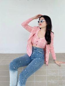 SpinnyHouse ชุดเซ็ต 2 ชิ้น เสื้อสายเดี่ยว + เสื้อคลุม ผ้าทอลายตาราง 🧺 รุ่น K501A ต้องมีติดตู้ ให้ลูกคูลุคลูชุด