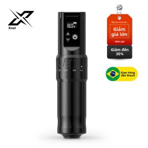 Máy Phun Xăm Không Dây XNET F1 Với 7 Mức Hành Trình Điều Chỉnh Động Cơ Tùy Chỉnh Pin 2400mAh Màn Hình LCD Màu Đen Hợp Kim Súng Xăm Vi Chạm