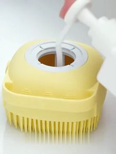 KAMJE Spons Sponge Badan Sikat Mandi Silikon Lembut Dengan Dispenser Tempat Refill Sabun