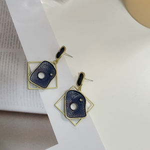 ต่างหูเงิน S925 ทรงเรขาคณิต ดีไซน์เรียบง่าย ย้อนยุค ไม่สมมาตร สำหรับผู้หญิง ต่างหูแบบ 389X ที่สวมใส่ได้หลากหลาย