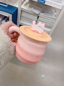 Large Caliber Dustproof Silicone Cup Lid Food Grade Tea Cup Lid Cartoon Figure Indentation Universal Cup Lid Kitchen Diningware