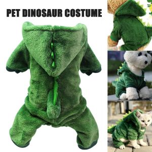 Funny Pet Dog  Dinosaur Clothes Warm Dog Clothes Soft Cotton Hoodie Pet Dinosaur Costume Tiger Suit