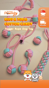 Ruff n Tugg Cotton Candy –  Sweet Pink & Soft Blue Tugger Rope Toy for Small to Medium Breed Dogs