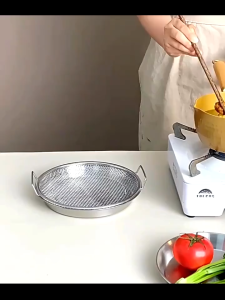 Stainless Steel Mesh Oil Filter MODOFO Tray for Frying Drain Pan and Kitchen Strainer Colander