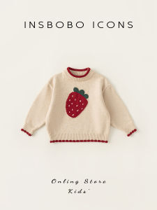 Stylish Girls Knitted Sweater Spring Autumn Childrens Clothes Soft Acrylic Nylon Polyester Blend Fabric Cartoon Pattern