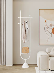 Minimalist Style Floor Standing Coat Rack for Hanging Skirts Clothes And Bags in Bedroom Living Room Hallway Adjustable Metal Structure