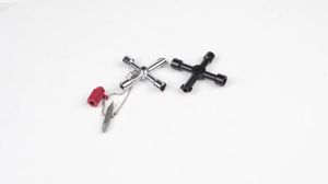 4 Way Cross Triangle Wrench Key Universal Electric Cabinet Keys Utility Key Fit for Faucet Gas Meter Valve Spigots Opening