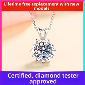 KAFANDENG | Moissanite Snowflake Diamond Pendant Sterling Silver Choker