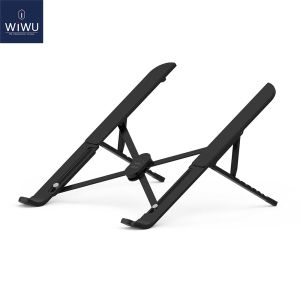 WIWU Laptop Stand for Desk Adjustable Laptop Riser Zinc Alloy+Carbon Steel+Silicone Foldable Portable Notebook Holder Ventilated Cooling Notebook Mount Computer Stand for 10-15.6” LaptopsTablets