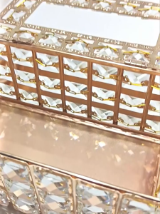 BabyShop-C1290 Tempat Tisu Kristal Elegan Kotak Tisu Gold Hiasan Ruang Tamu Tempat Penyimpanan