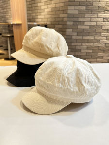 Spring Autumn Thin Breathable Womens Folded Beret Hat Korean Fashion Octagonal Duckbill Cap Small Face Effect Casual Style
