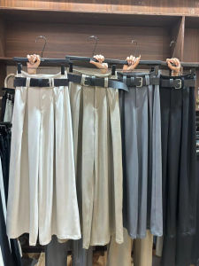 Black Wide Leg Pants Womens High Waist Pleated Design Drapey Suit Pants Loose Casual Floor-Length Straight Leg Trousers