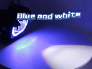 V7 Laser Gun Motorcycle Mini Light High/Low/Blue Dual Color Motorcycle Spotlight Auxiliary Light Motorcycle Fog Light MDL Work Light