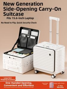 MINGJUEGONGZI | Carry-On Friendly Cabin Luggage Side Opening Aluminum Frame