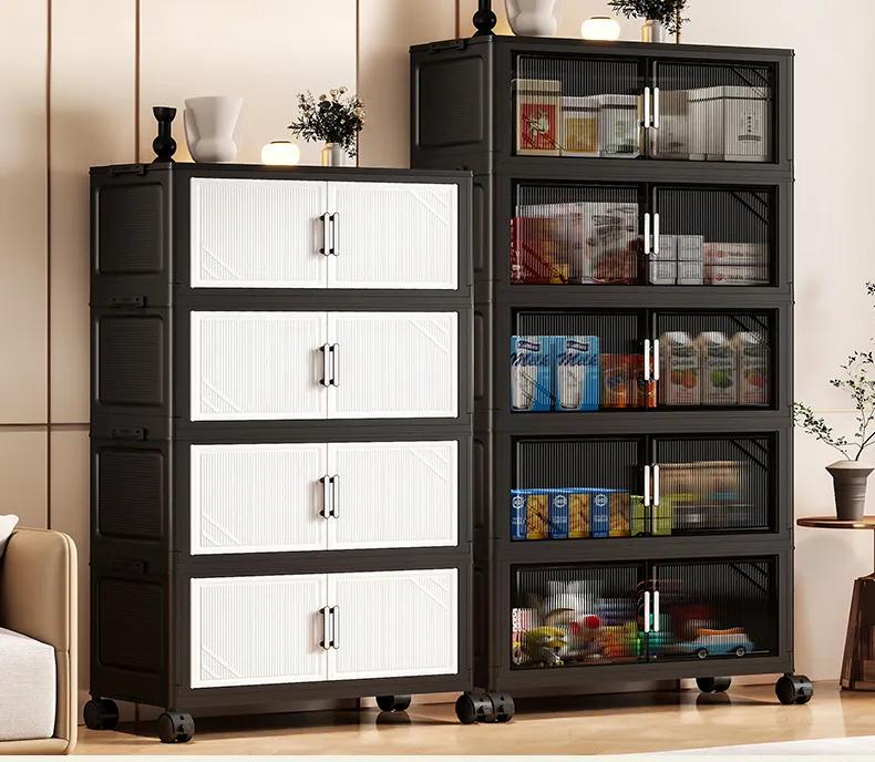 ZHUOLESHI | Multipurpose Black Collapsible Storage Cabinet
