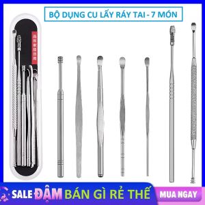 Bộ Dụng Cụ Lấy Ráy Tai 6 Món Thép Không Gỉ Massage tai An Toàn Cho Bé Và Gia Đình - Bộ dụng cụ vệ sinh tai ngoáy tai đồ lấy ráy tai đa năng tiện lợi