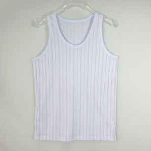 Outer Order Men Summer Thin Leisure Pajamas Two-Rib Vest K-style Loose Undershirt Sweat-Absorbent Breathable Bottoming Shirt