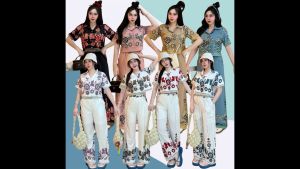 CC 15043 ชุดเซท ชุด ไปทะเล ชุดเที่ยวทะเล เสื้อเชิ้ตครอปลายดอกไม้ + กางเกงขายาว (ฟรีไซส์ M อก 36-38 เอว25-30 สพ36-38)