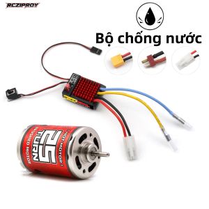 Bộ Động Cơ Chổi Than RC 540 Kèm Bộ Điều Khiển Tốc Độ ESC 60A 12T-75T Chống Nước Dành Cho Xe/ Thuyền Leo Đồi Drift Đua RC Tỷ Lệ 1/10