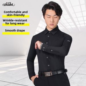DANBAOLUO | Long Sleeve Stripe Dance Performance Shirt Black