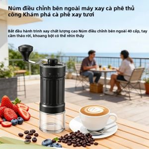 Máy Xay Cà Phê Cầm Tay Di Động Với 40 Mức Độ Điều Chỉnh Cối Xay Hình Nón Dung Tích 35g Thiết Kế Bằng Nhựa Bền Dùng Được Cho Máy Pha Cà Phê Aeropress Cà Phê Nhỏ Giọt Cà Phê French Press & Moka Pot - Các Bộ Phận Có Thể Giặt Được