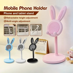 Cute Bunny Desktop Phone Holder Lovely Rabbit Adjustable Cell Phone Stand Holder for iPad Tablet Universal phone holder