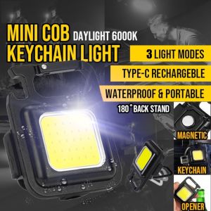 RECHARGEABLE LED LIGHT KEYCHAIN Work Lamp Hiking Cycling Camping Fishing Emergency Light