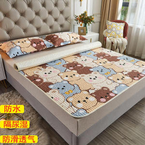 Waterproof Pure Cotton Mattress Protector Pad Anti-Slip Child Urine Proof Bedding Soft Cushion Washable Modern Simple Style