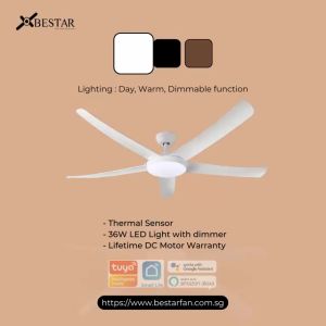 Yes Basic Install $298 Bestar VESTA Ceiling Fan Dc Motor 36W Led Light Dimmable 42/52in Smart Wifi - local seller
