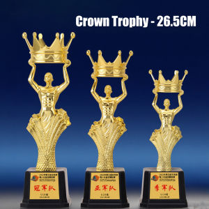 Plastic Award Trophy Crown Golden Small Gold Statue School Rewarding Supply Winner Award Trophy Toy Children Sports Award Prize