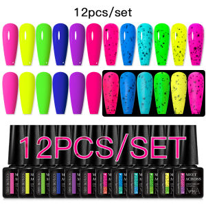 12pc Colorful Nail Gel Polish Set Spring Summer Long Lasting Nail Supplies Decorations Varnishes for UV/LED Soak Off Manicure