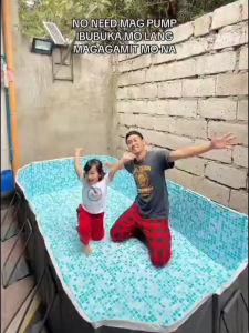 Playpark Swimming Pool for Kids No inflation Required Upgraded Version with Iron Support Swimming Pool