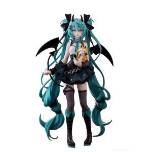 Bandai | Anime Hatsune Miku 19CM Little Devil Raccoon Action Figure Model Toys Cute Action Model PVC Collection Desktop Accessories Gift