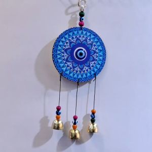 Discover the Charm of Turkish Silver Horse Shoe & Blue Evil Eye Wall Hanging Ornament