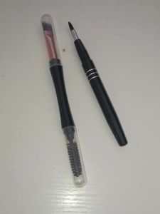 2Pcs Portable Multi‑functional Eyebrow Brush Set Dual End Brow Spoolie Lip Brush Pen for Eye Lip Makeup Cosmetic Beauty Tools