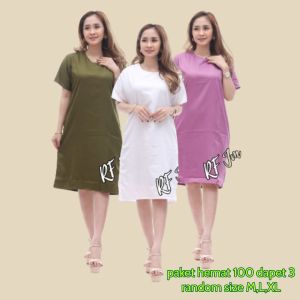 BAJU DRESS WANITA MODERN MODEL TERBARU MOTIF POLOS WARNA LENGAN PENDEK SELUTUT PARTY NATAL SERAGAMAN KARYAWAN PERGI GEREJA ATASAN UNTUK ORANG GEMUK DAN JUMBO SERAGAM BISA COD BAYAR DI TEMPAT