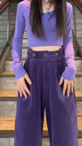 High Waist Straight Leg Casual Pants Womens Fashion Button Pocket Versatile Loose Fit Long Trousers Autumn Winter Style