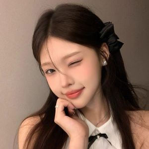 Elf Ear Shape Black Bows Barrettes Female Princess Hairstyle Small Jaw Clip Side Fringe Clip Hair Accessories Headdress